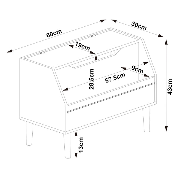 Coffre à jouets Aavanrar 60x30x43 cm Blanc [en.casa]