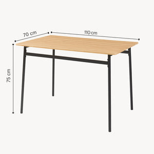 Groupe de repas Pollenev 5 pièces Noir/Aspect chêne [en.casa]