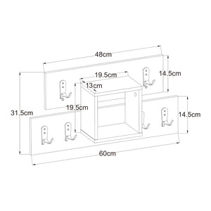 Porte-manteau mural Vänd avec compartiment de rangement 32x60x14 cm Blanc [en.casa]