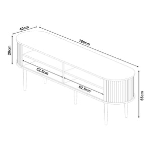 Meuble TV Mapia 166 x 40 x 55 cm effet noyer [en.casa]
