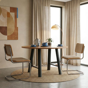 Ensemble de 2 pieds de table Hullem en acier 72x70x10 cm noir [en.casa]