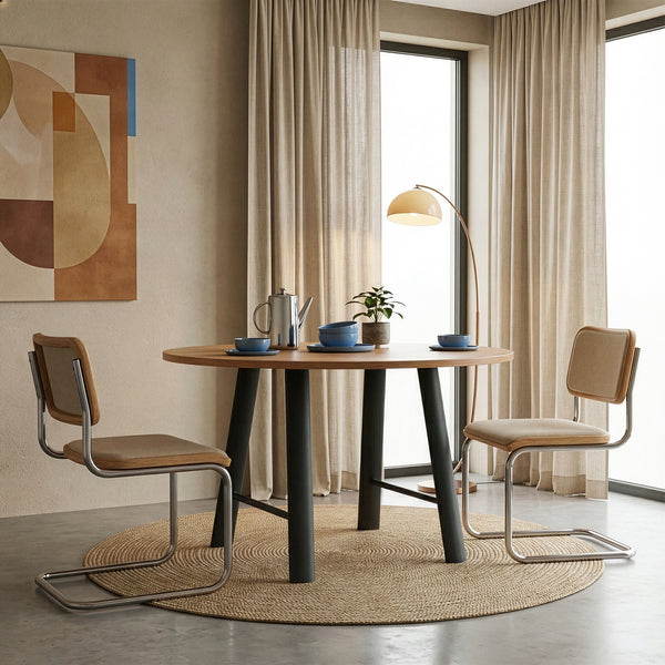 Ensemble de 2 pieds de table Hullem en acier 72x70x10 cm noir [en.casa]