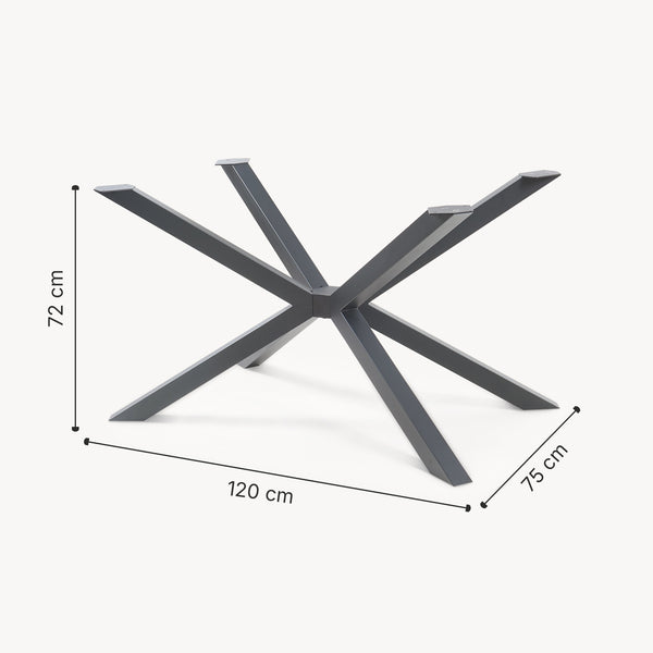 Structure de table Bemeenel 120x75x72 cm Acier Noir [en.casa]