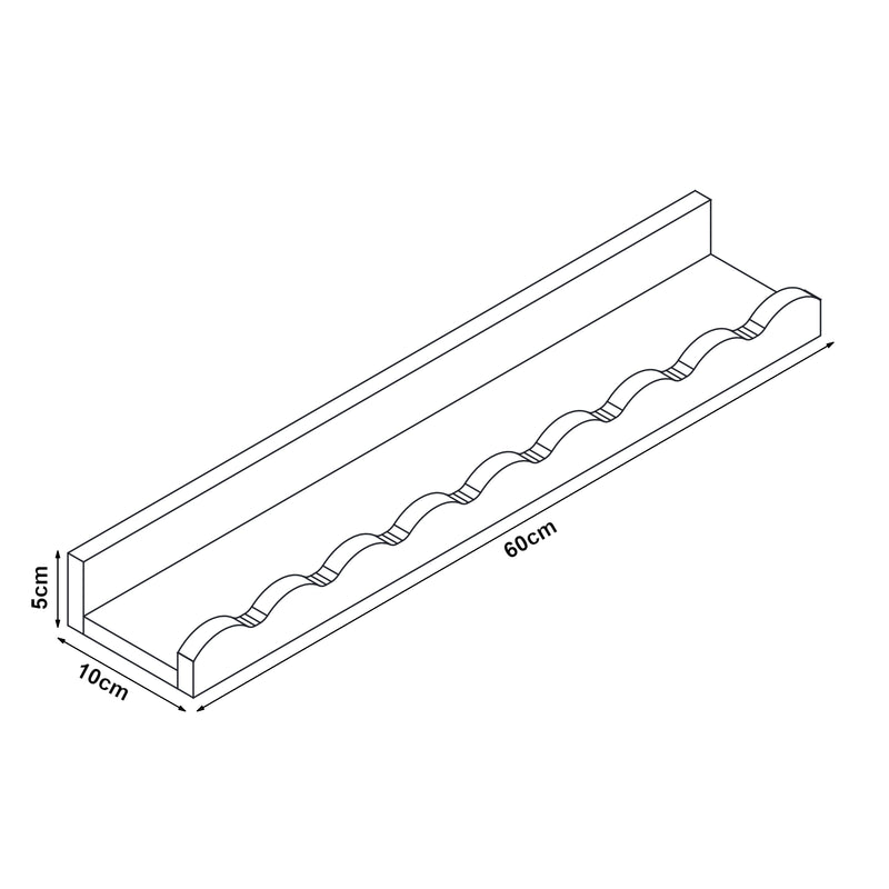Croquis coté Set de 2 étagères murales pour enfants Vestnes 60 x 10 x 5 cm rose [en.casa]