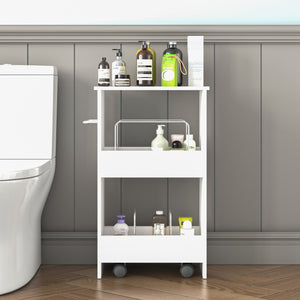 Chariot Katra 67x40x20 cm Blanc [en.casa]