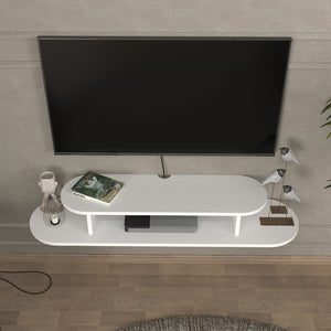 Meuble TV suspendu Targema 120x30x16 cm Blanc [en.casa]