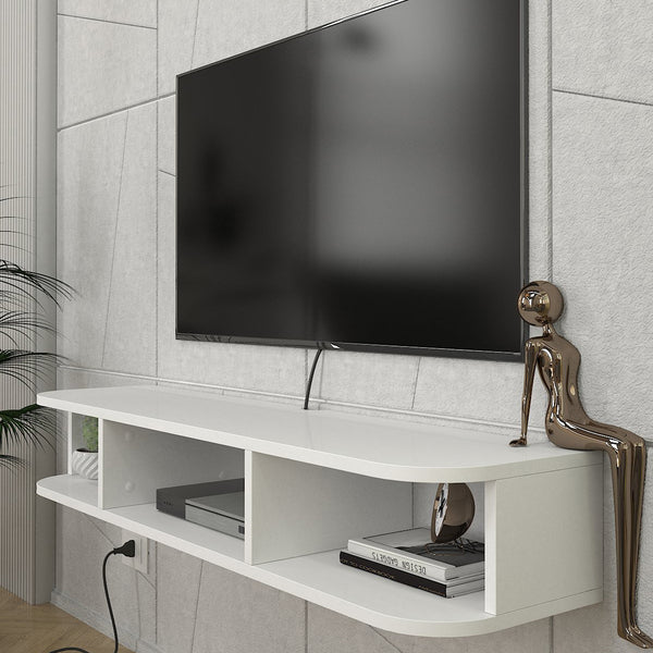 Meuble TV Oundsvas mural 120 x 30 x 19 cm blanc [en.casa] 