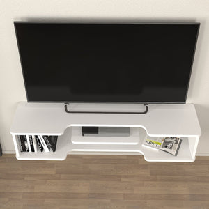 Meuble TV suspendu Yrela 120x30x26 cm Blanc [en.casa]
