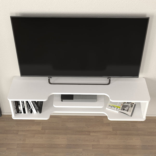 Meuble TV suspendu Yrela 120x30x26 cm Blanc [en.casa]
