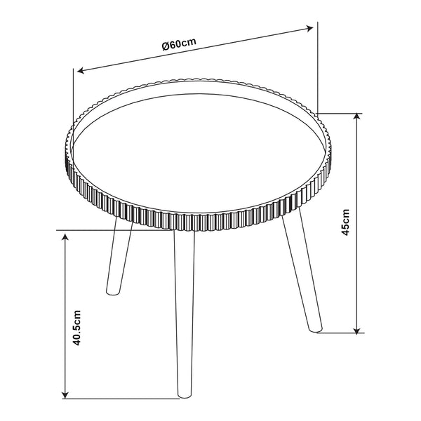 Table basse Bongard Ø60x45 cm Blanc [en.casa]