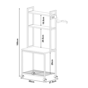 Table d'imprimante roulante Svanaldsvipp 100x55x38 cm cm Blanc [en.casa]