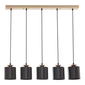 Suspension Posdand 130x90x14 cm Bois/Noir [lux.pro]