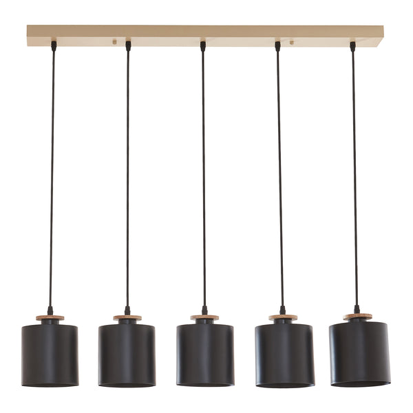 Suspension Posdand 130x90x14 cm Bois/Noir [lux.pro]
