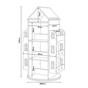 Étagère tournante pour enfants Sanköre 122x64x43 cm Bois de pin naturel [en.casa]