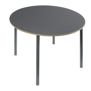 Ensemble de salle à manger Lindesberg pour 4 personnes avec table ronde marron clair [en.casa] 