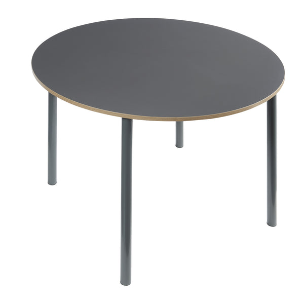 Ensemble de salle à manger Lindesberg pour 4 personnes avec table ronde marron clair [en.casa] 