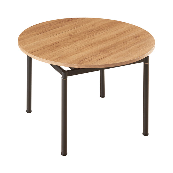 Ensemble de salle à manger Hemnes pour 4 personnes effet chêne / beige [en.casa] 