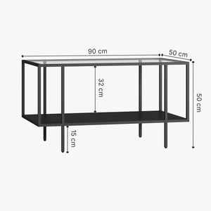 Table basse Nynna 90x50x50 cm Noir [en.casa]