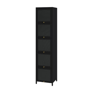 Armoire vitrine Ostersund acier 174 x 40 x 35 cm noir [en.casa]