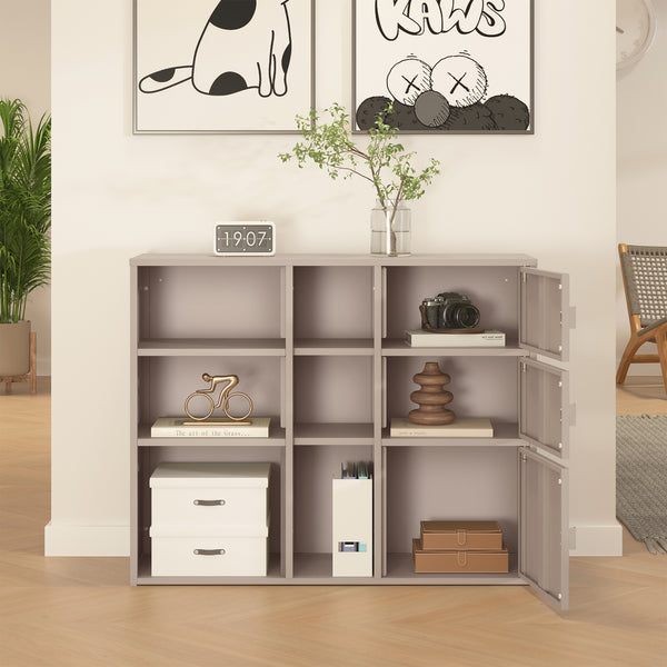 Armoire à dossiers Kliri métallique 100 x 32 x 81 cm couleur camel [en.casa]