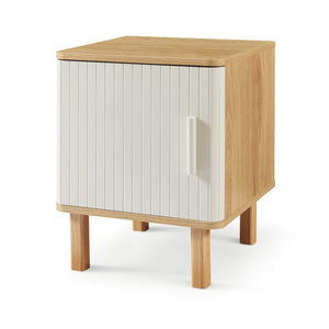 Table de chevet Ferrersp avec porte 50x40x40 cm aspect chêne/sable [en.casa]