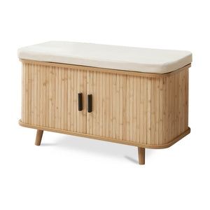 Banc à chaussures Tvedestrand bambou 50 x 80 x 40 cm naturel beige [en.casa]