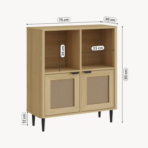 Commode Lukhomso 85 x 75 x 30 cm effet chêne [en.casa]