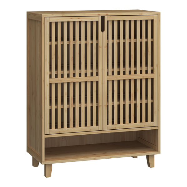 Armoire à chaussures Sirgerg 91x72x35 cm Bambou Naturel [en.casa]