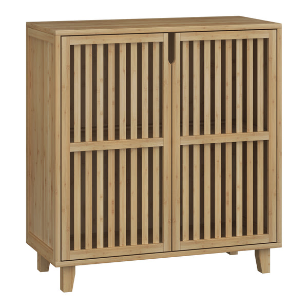 Armoire d'appoint Sirgerg 77 x 72 x 33 cm bambou naturel [en.casa] 