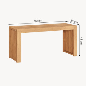 Banc à chaussures Korjad bambou 90 x 33 x 43 cm naturel [en.casa]