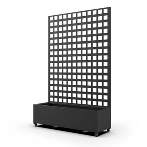 Cloison Toma avec bac à fleurs en acier 190x82x38 cm Noir [casa.pro]