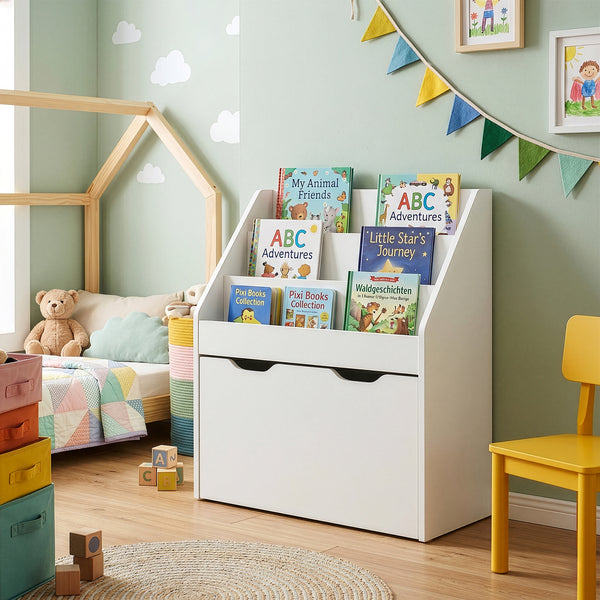 Bibliothèque pour enfant Sirlstalo 70 x 63 x 30 cm blanc [en.casa]