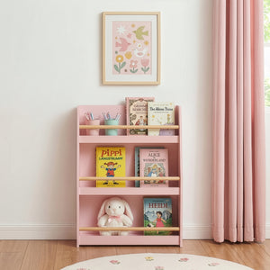 Étagère à livres pour enfants Virer 78 x 60 x 18 cm rose [en.casa]