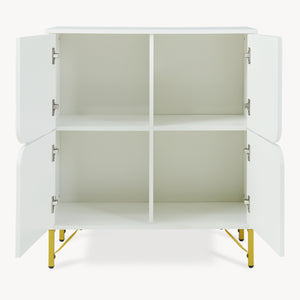 Commode Reyri 90 x 80 x 35 cm blanc / doré [en.casa]