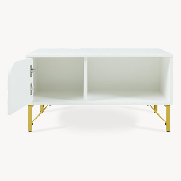 Table basse Reyri 80 x 45 x 42 cm blanc / doré