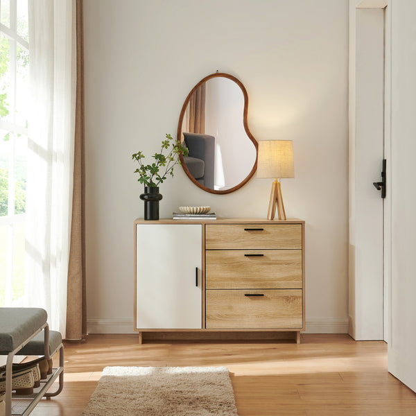 Commode Kenta 100 x 35 x 72 cm effet chêne sonoma blanc [en.casa]