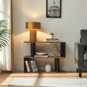 Table d’appoint Trond 80 x 29 x 60 cm noir effet noyer [en.casa]