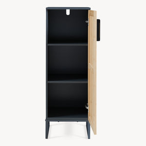 Armoire de salle de bain Svanes 90x30x30 cm Gris foncé/Naturel [en.casa]