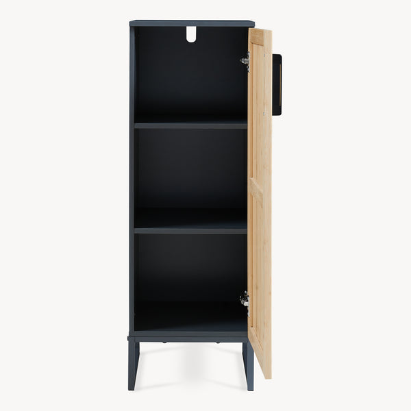 Armoire de salle de bain Svanes 90x30x30 cm Gris foncé/Naturel [en.casa]