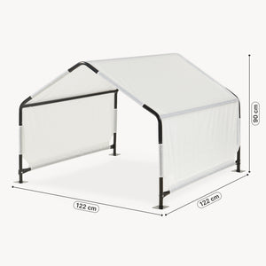 Tente d'extérieur pour chiens Valevali 122 x 122 x 90 cm noir / blanc [en.casa]
