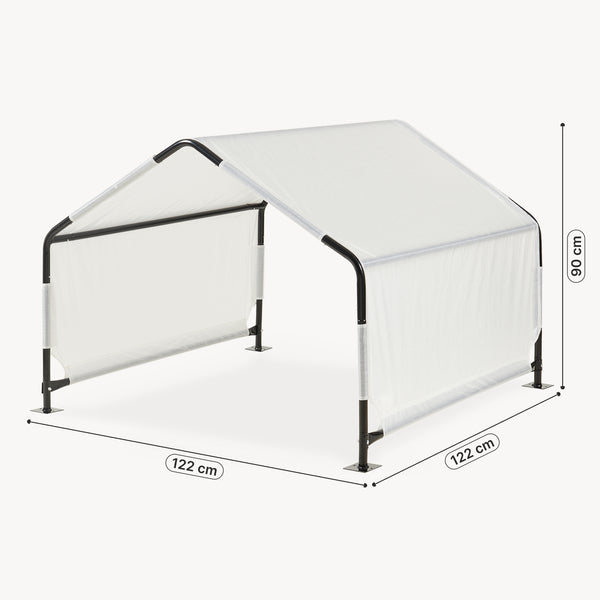 Tente d'extérieur pour chiens Valevali 122 x 122 x 90 cm noir / blanc [en.casa]