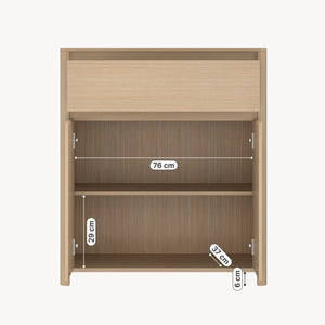 Armoire d'appoint Takranmaa 88x79x39 cm aspect chêne [en.casa]