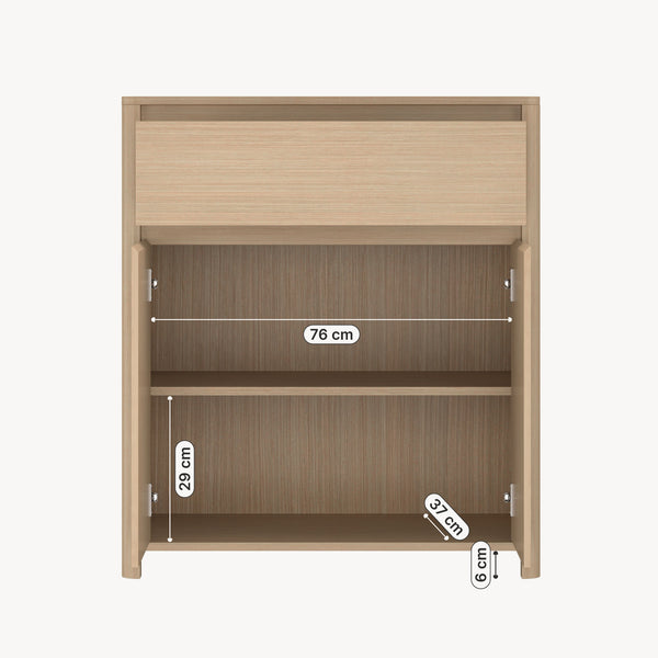 Armoire d'appoint Takranmaa 88x79x39 cm aspect chêne [en.casa]