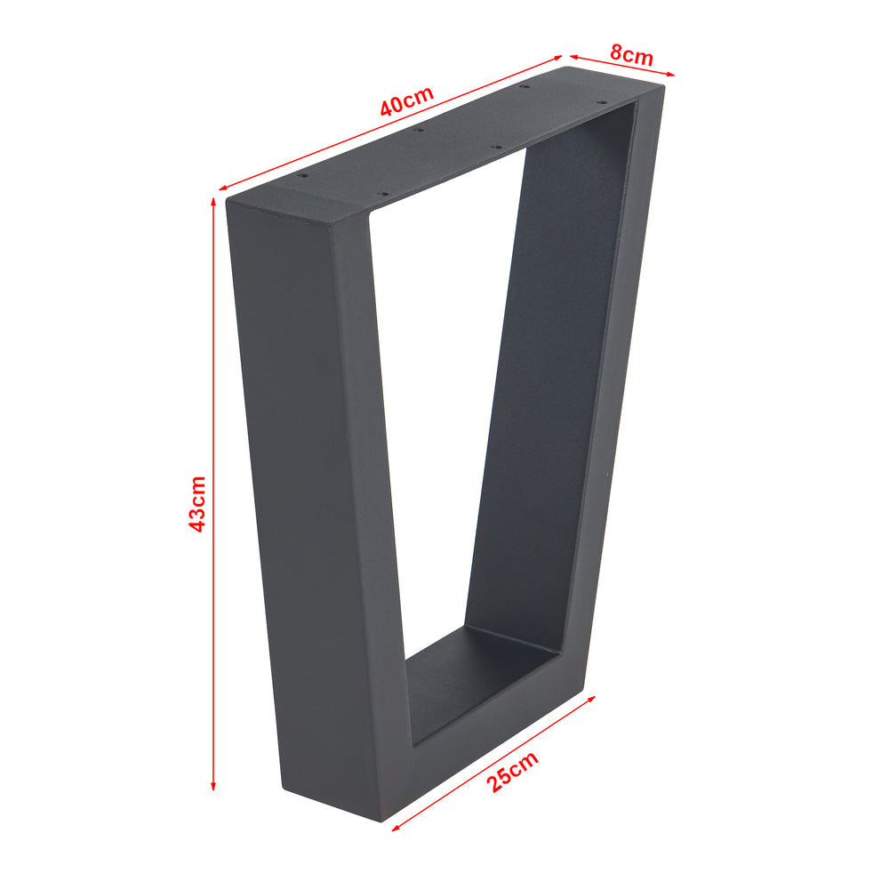 Ensemble de 2 pieds de table Lalling noir [en.casa]