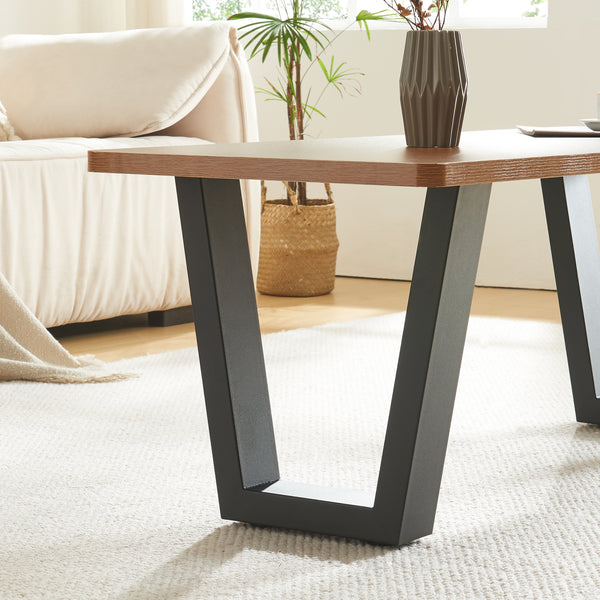 Ensemble de 2 pieds de table Lalling noir [en.casa]