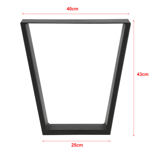 Set de 2 Pieds de Table DIY avec Embouts de Protection Noir Mat [en.casa]