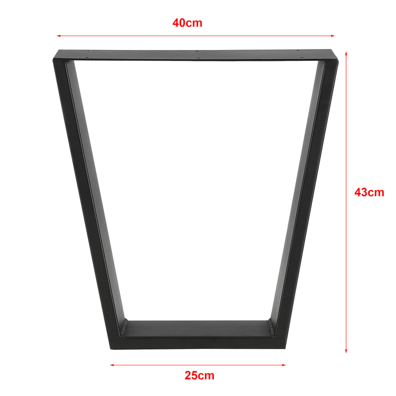 Croquis coté Set de 2 Pieds de Table DIY avec Embouts de Protection Noir Mat [en.casa]