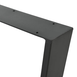 Set de 2 Pieds de Table DIY avec Embouts de Protection Noir Mat [en.casa]