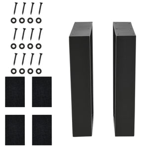 Set de 2 Pieds de Table DIY avec Embouts de Protection Noir Mat [en.casa]