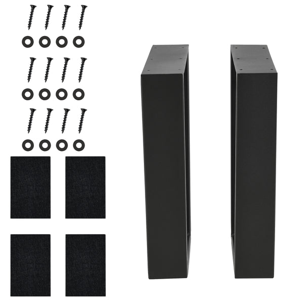 Set de 2 Pieds de Table DIY avec Embouts de Protection Noir Mat [en.casa]